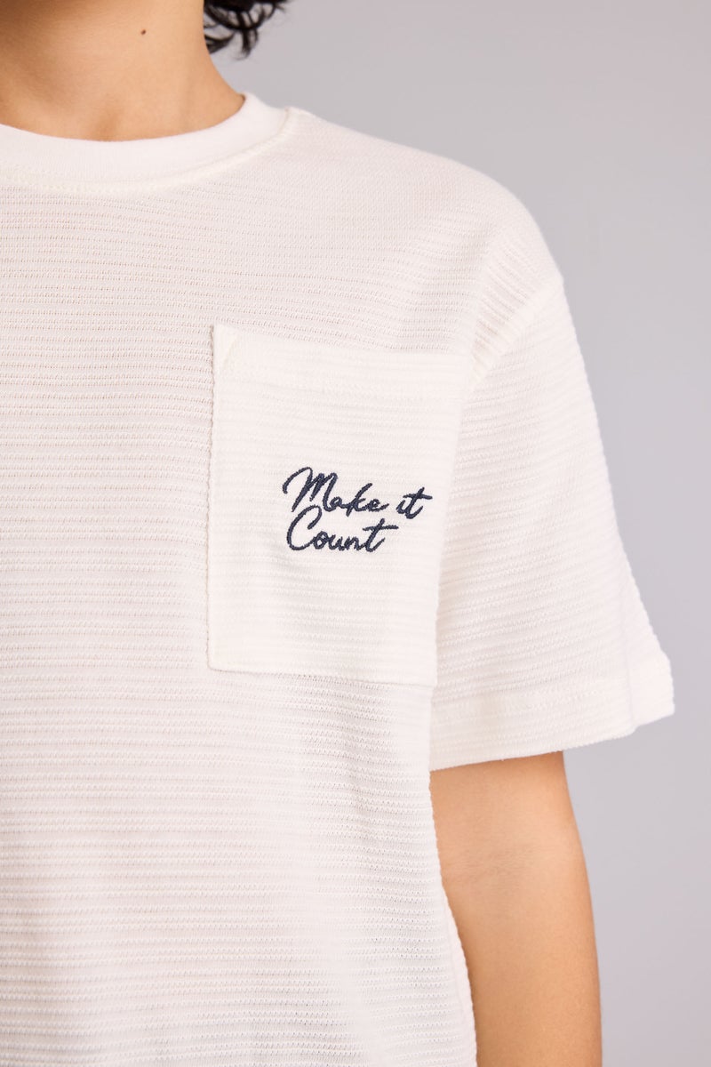 ديفاكتو تيشيرت مطرز أولادي نص كم - Image 4